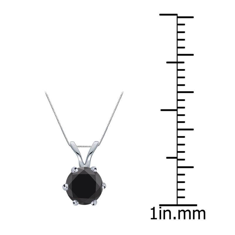 Auriya 14k Gold 1/2ctw Solitaire Black Diamond Necklace 6-Prong