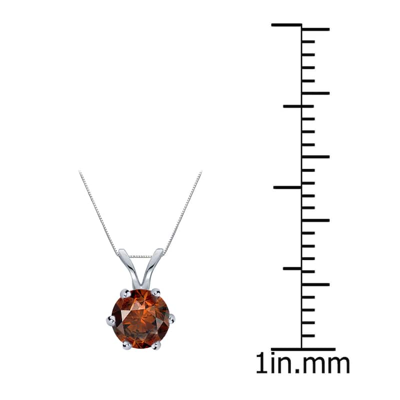 Auriya 1/3ctw Solitaire Brown Diamond Necklace 14k Gold 6-Prong (SI1-SI2)