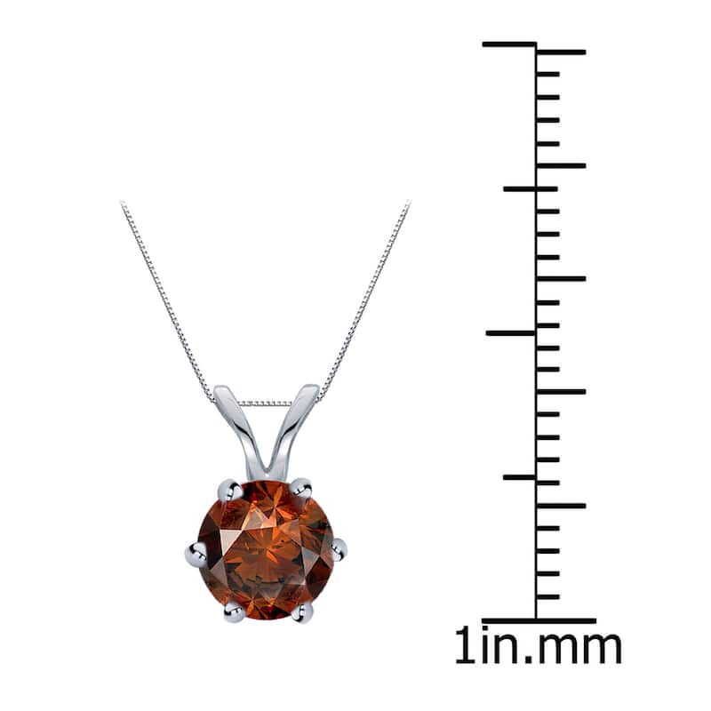 Auriya 3/4ctw Solitaire Brown Diamond Necklace 14k Gold 6-Prong (SI1-SI2)