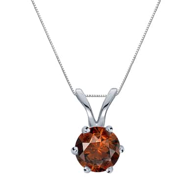 Auriya 1/2ctw Solitaire Brown Diamond Necklace 14k Gold 6-Prong (SI1-SI2)