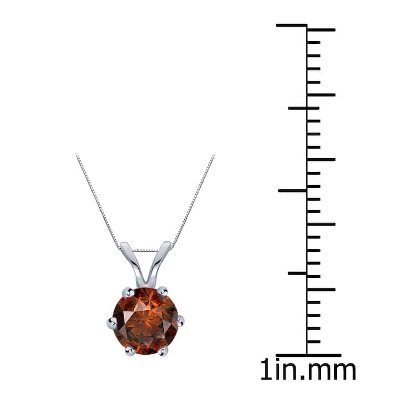 Auriya 1/2ctw Solitaire Brown Diamond Necklace 14k Gold 6-Prong (SI1-SI2)