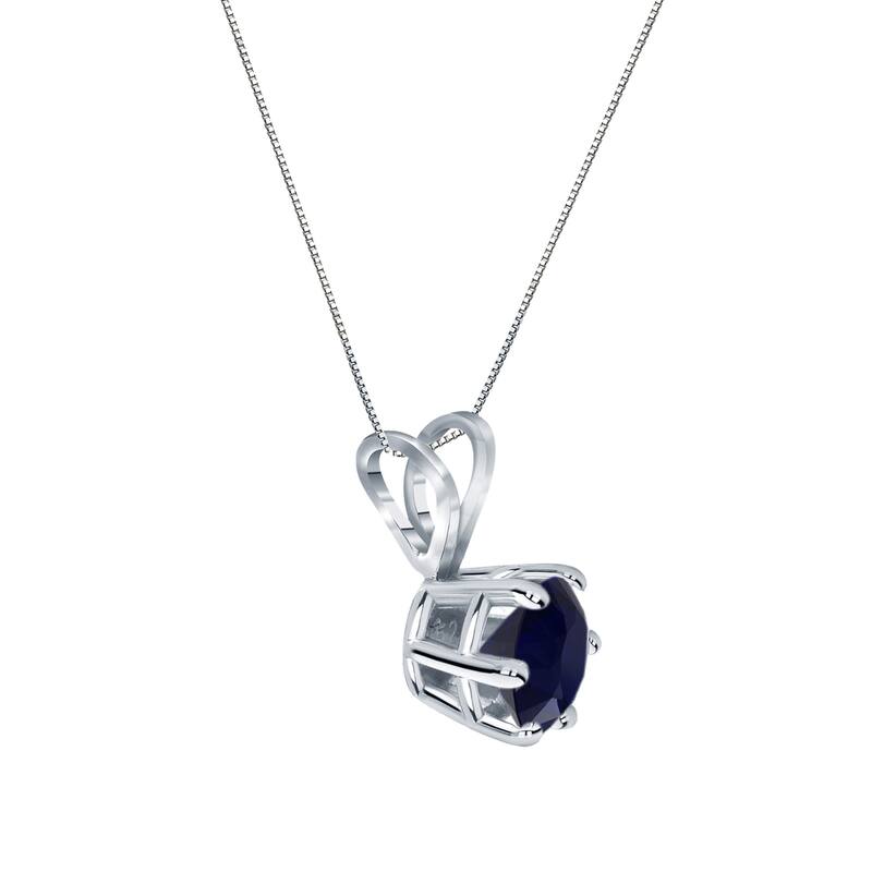 Auriya 14k Gold Blue Sapphire Solitaire Necklace 1/4ctw 6-Prong