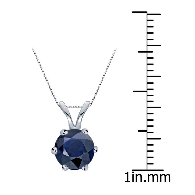 Auriya 14k Gold Blue Sapphire Solitaire Necklace 1ctw 6-Prong