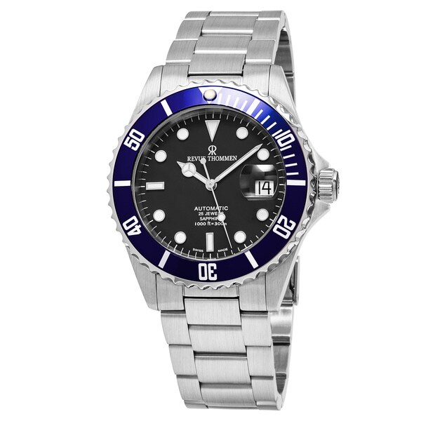 Revue Thommen Men's 'Diver' Black Dial Stainless Steel Swiss Automatic  Watch - Overstock - 12366869