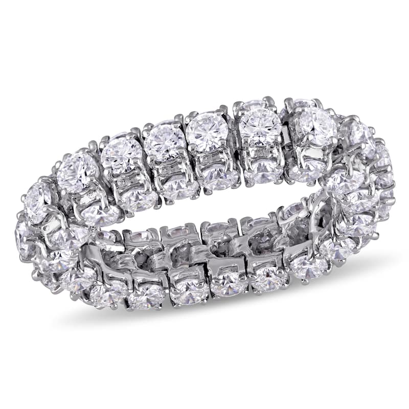Miadora Signature Collection 18k White Gold 6 1/10ct TDW Diamond Eternity Ring - 6.5