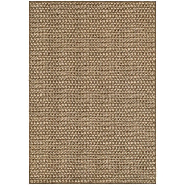 Woven Stripe Loop Pile Brown/ Sand Indoor/Outdoor Rug - 7'10" x 10'10"
