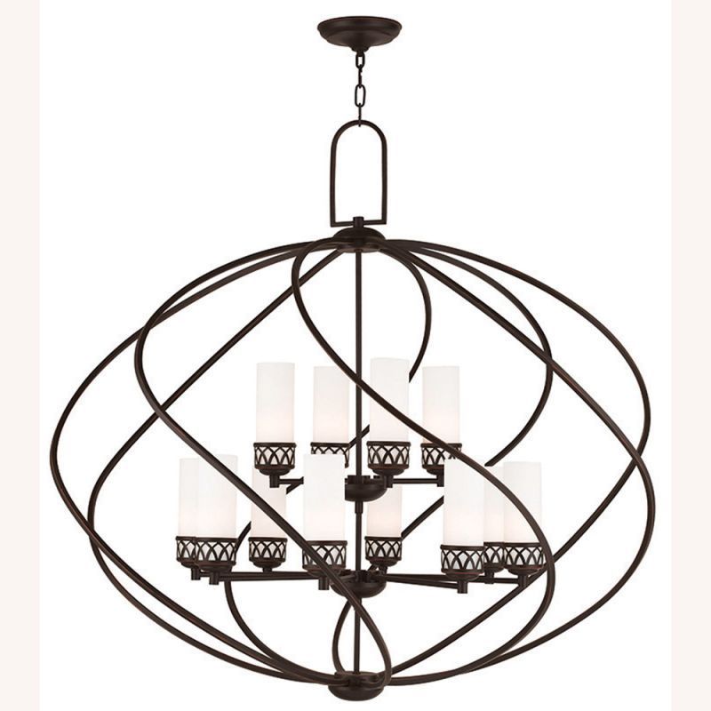 Livex Lighting Westfield 12-Light Foyer Chandelier - 42" Dia. x 39" H (Olde Bronze) - Chandeliers For Bedrooms by Overstock.com