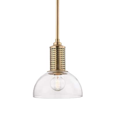 Hudson Valley Halcyon Aged Brass 12-inch Pendant