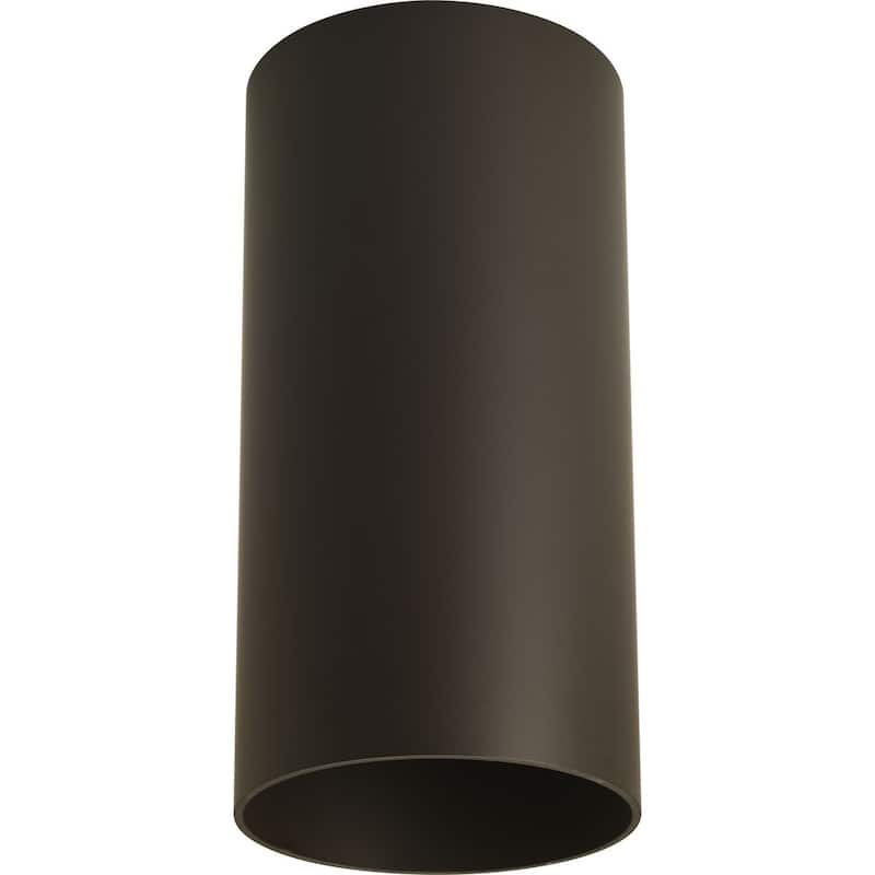 Cylinder 6" Antique Bronze Modern Outdoor Ceiling Light