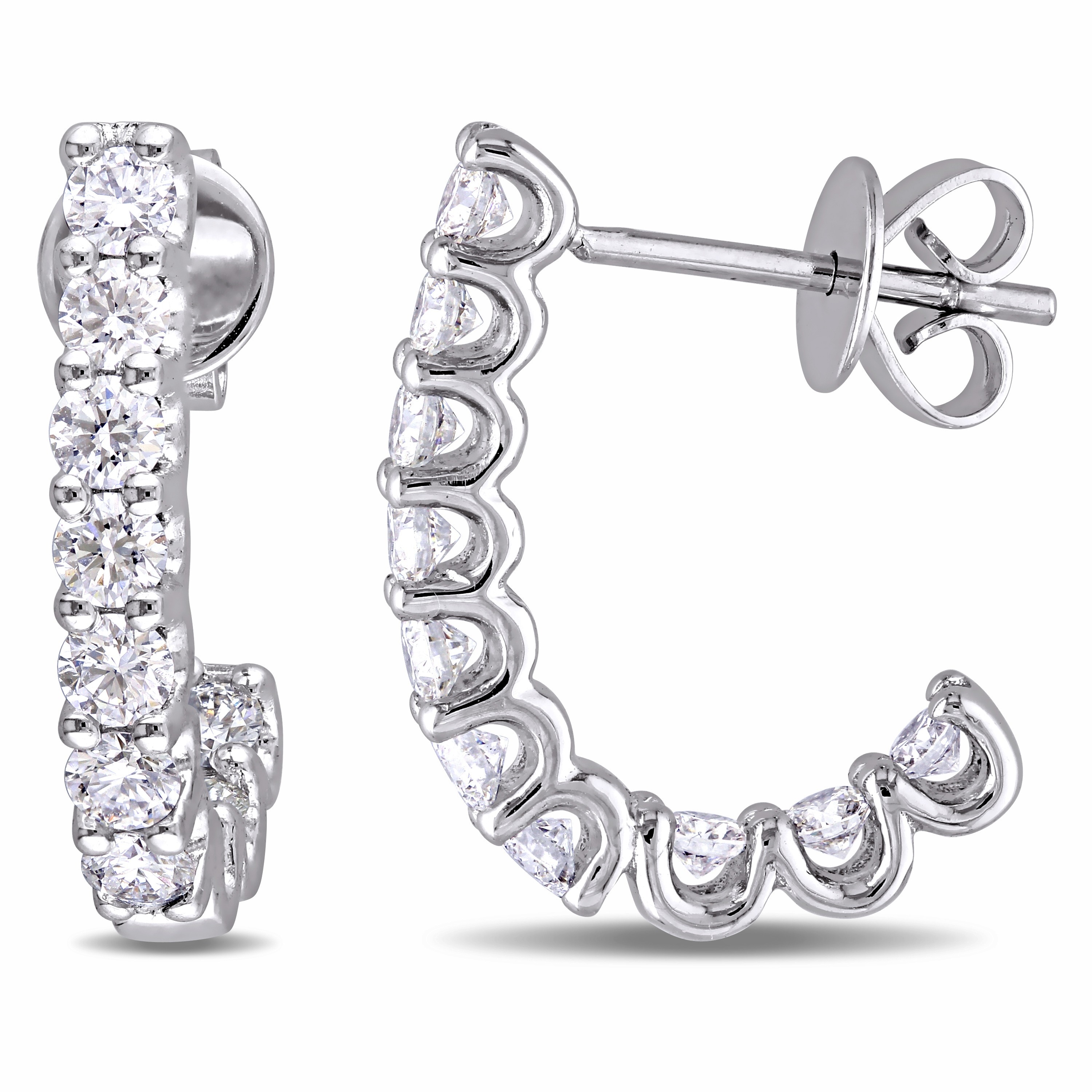 Sterling Silver Diamond Vertical Infinity Screwback Earrings 1//20 ct