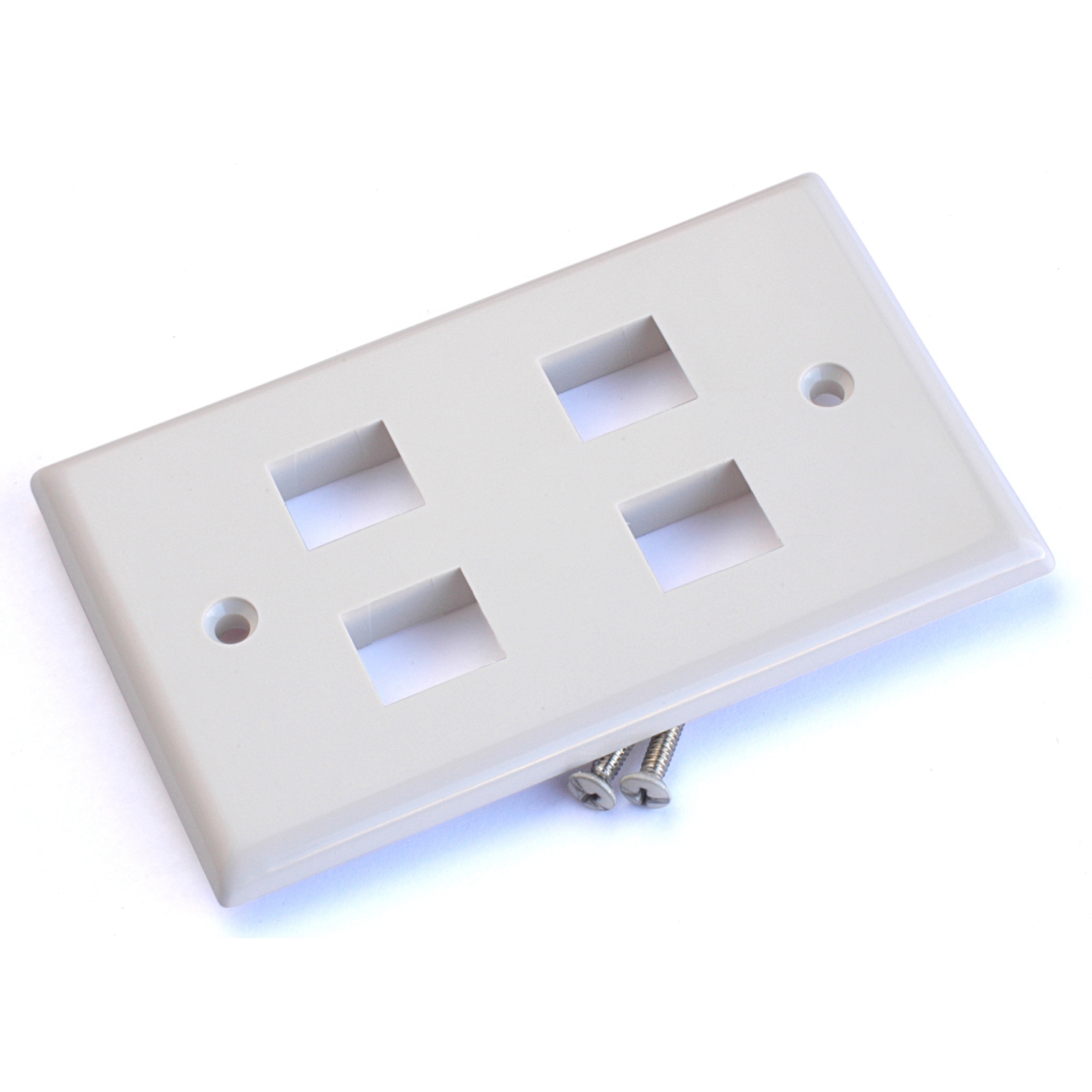 4 - PACK Black Point Products BT-203 White Cat-5 6-Cavity Keystone Wall Plate