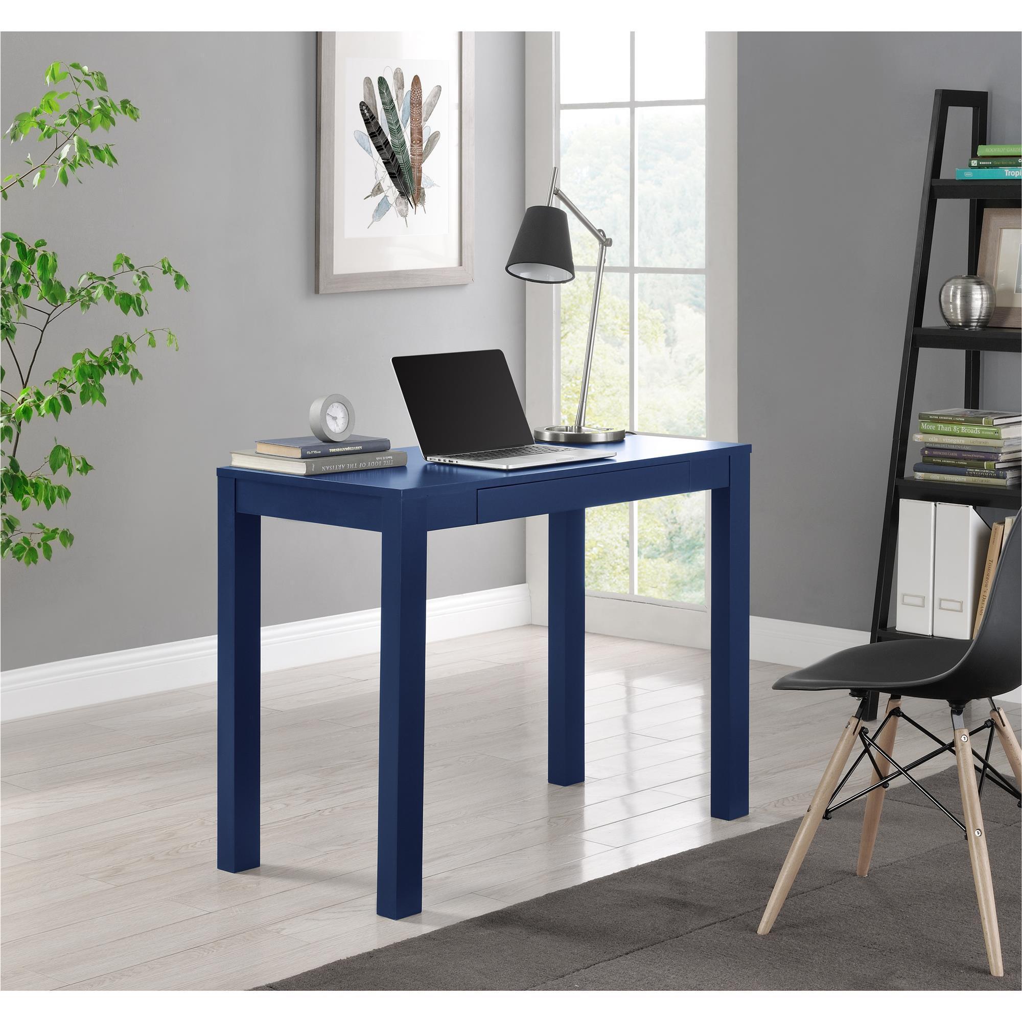 Shop Ameriwood Home Parsons Navy Desk With Drawer Free Shipping