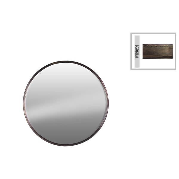 Urban Trends Collection Bronze Metal Small Round Wall Mirrror - Antique Bronze - A