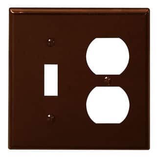 Leviton 001- Double Gang Brown Toggle & Duplex Receptacle Wallplate
