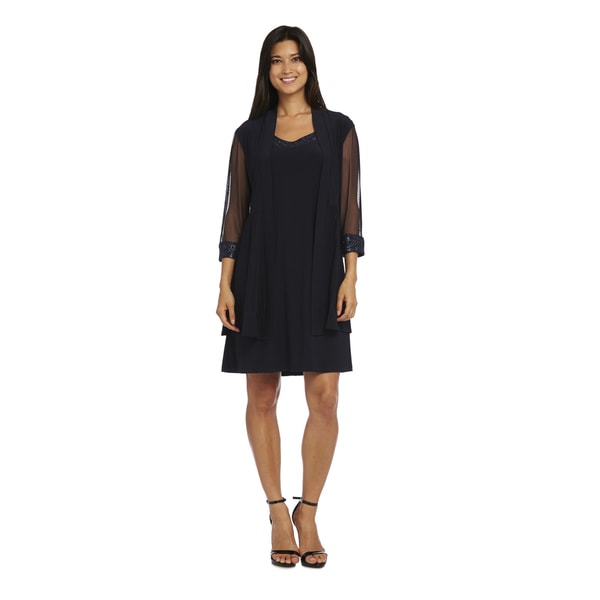 R&M Richards Women's Polyester/Spandex Jacket Dress