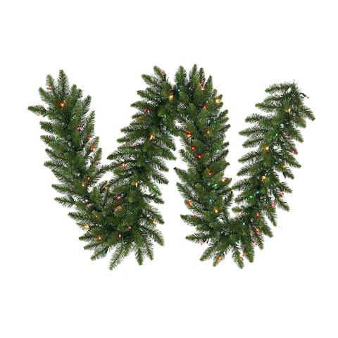 Vickerman 9-foot x 12-inch Camdon Garland with 50 Multi-Colored Dura-Lit Lights