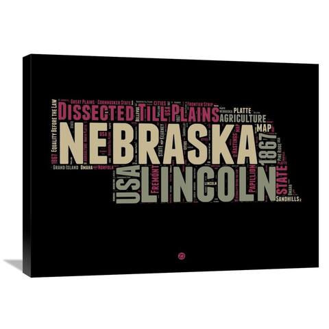 Naxart Studio 'Nebraska Word Cloud 1' Stretched Canvas Wall Art