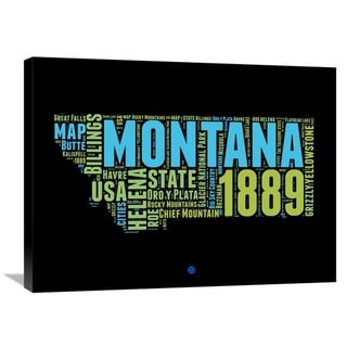 Naxart Studio 'Montana Word Cloud 1' Stretched-canvas Wall Art - Bed ...