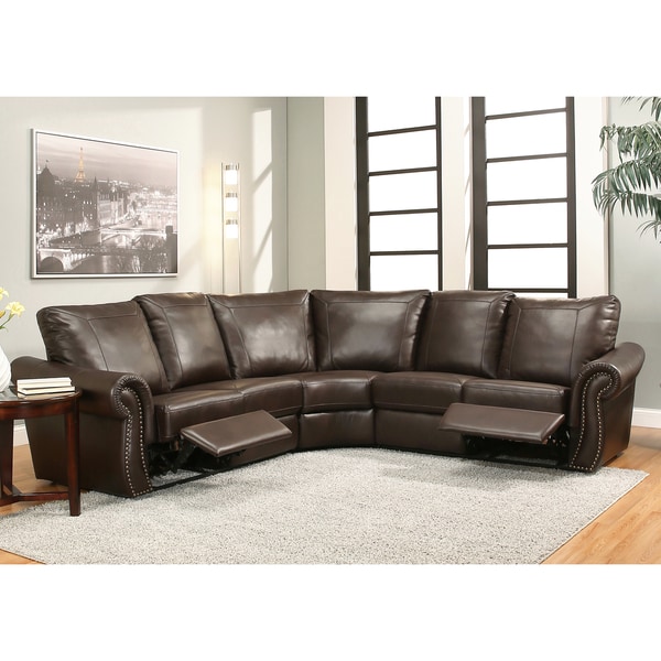 Abbyson Tiffany 3-piece Brown Push Back Recliner Sectional
