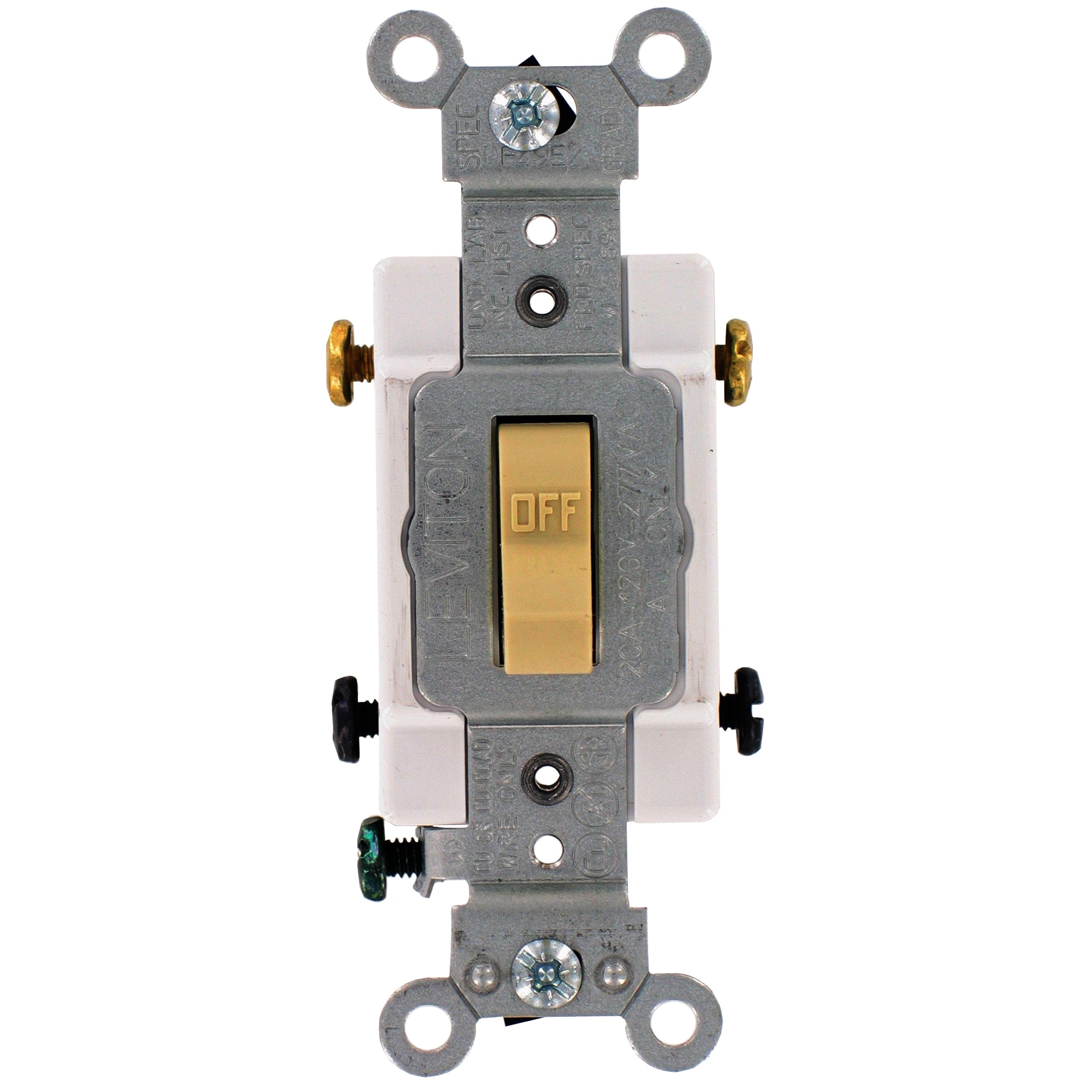 Leviton S03-CS220-2IS 20 Amp Ivory Commercial Grade AC Quiet Switch Toggle