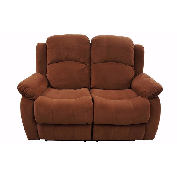 Shop Traditional Brown Brush Microfiber Recliner Loveseat Free