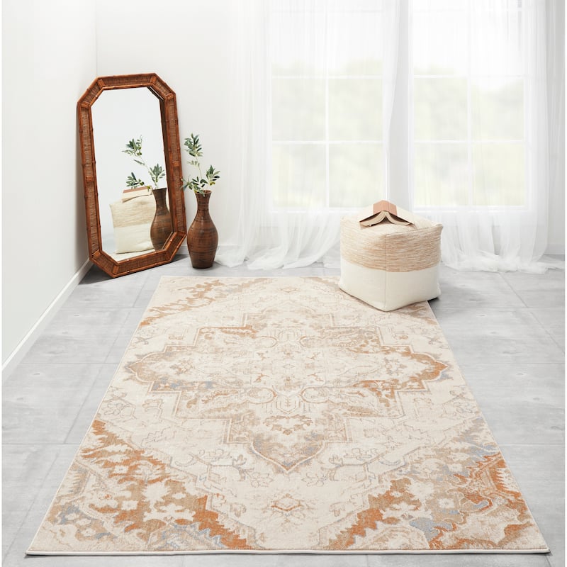 Momeni Amelia Polyester Blend Traditional Medallion Area Rug