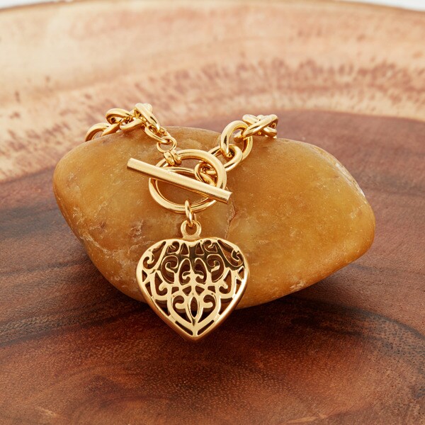 22mm Silver Yellow Plated Best Friend In Heart Charm