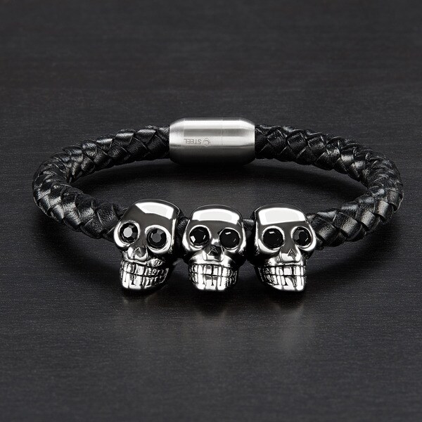 leather bracelet skull