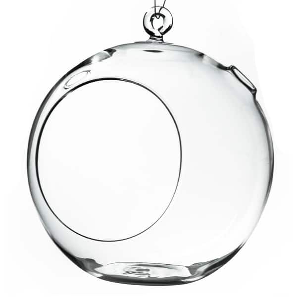 Clear Glass 8inch Round Hanging Votive Candle Holder & Terrarium Vase