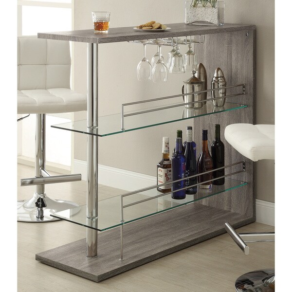 Silver Orchid Rehni Modern Grey Bar Table - 47.25" x 15.75" x 42.50"