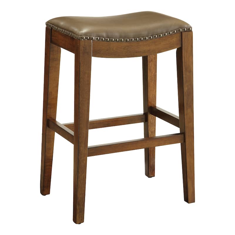 Copper Grove Five Bridge 29-inch Saddle Style Bar Stool with Nail Head Accents - Brown