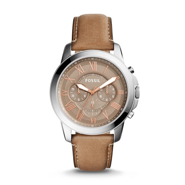 fossil grant chronograph leather watch