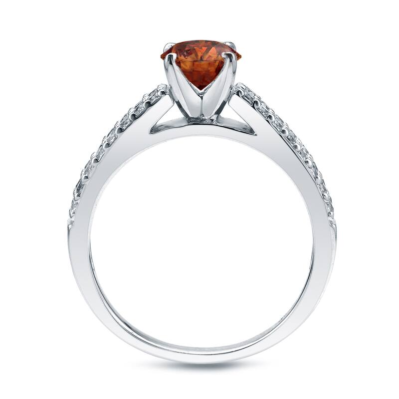 Auriya Platinum 1 1/2ctw Double Row Brown Diamond Engagement Ring Set