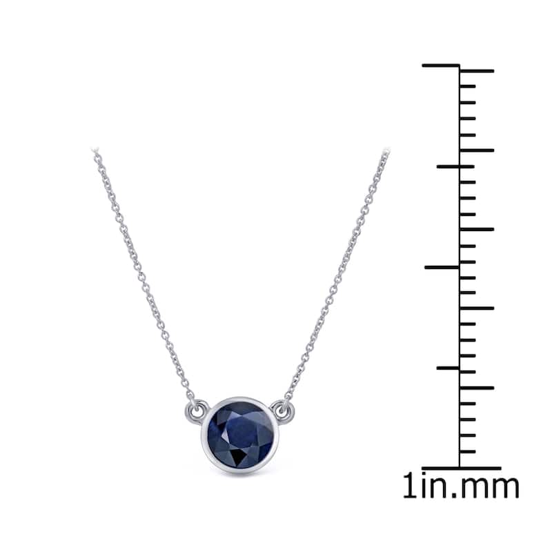 Auriya 14k Gold Solitaire Blue Sapphire Necklace – 0.25 Carat Round Bezel-Set Pendant with Adjustable Chain