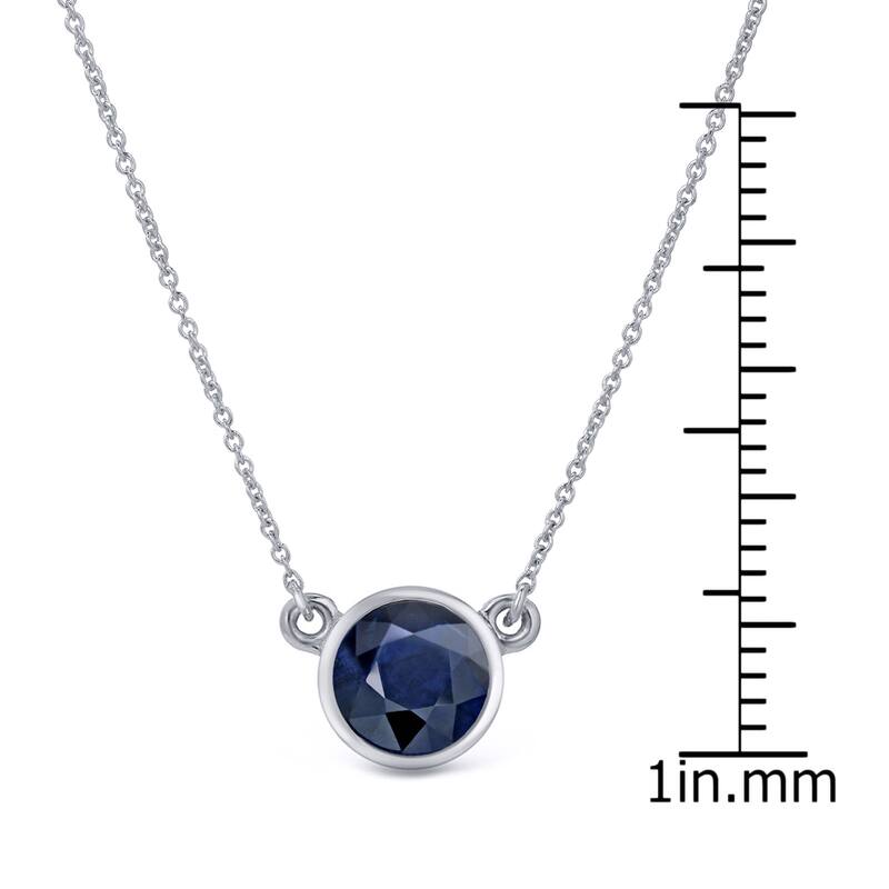 Auriya 14k Gold Bezel-set Sapphire Solitaire Necklace 1/2ctw