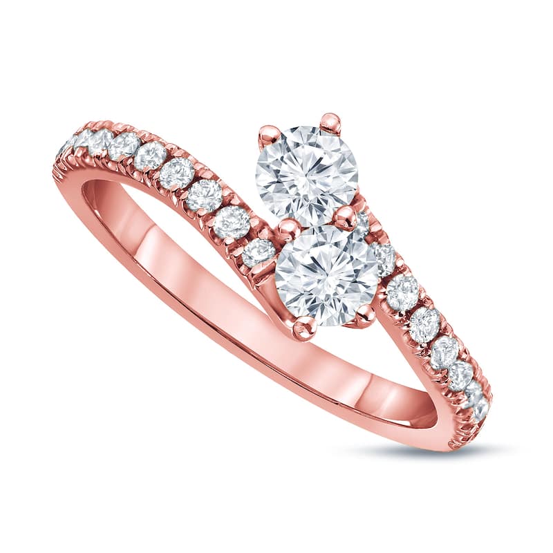 Auriya 1/2ct TDW Round Two Stone Diamond Engagement Ring 14k Gold (H-I, SI1-SI2)