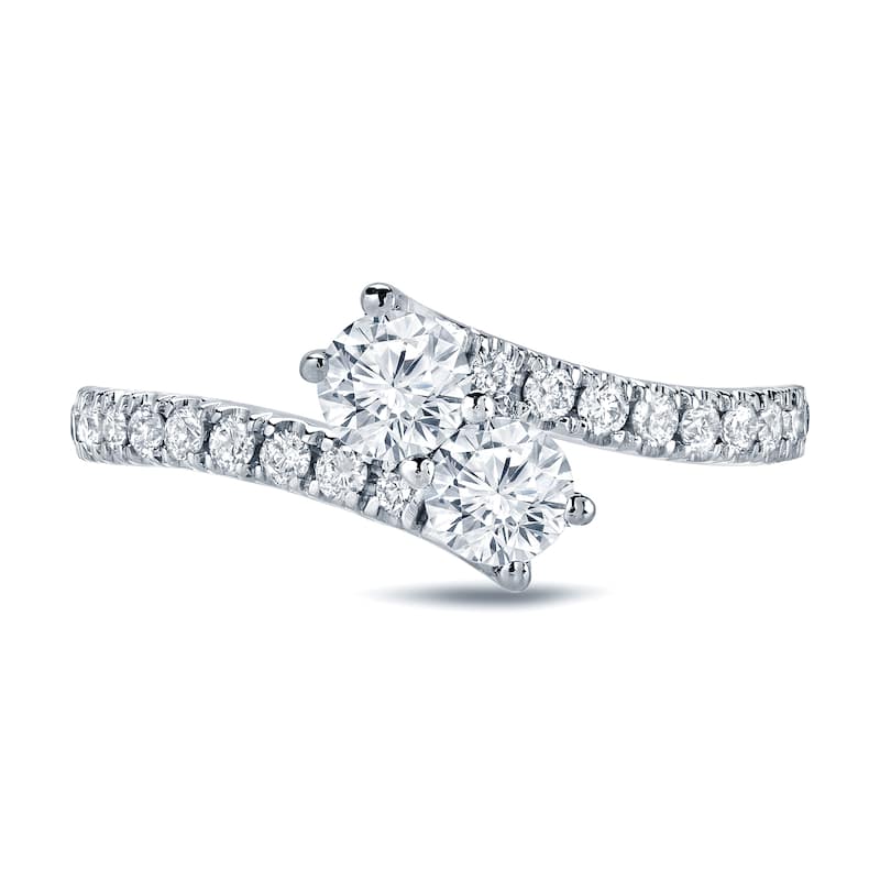 Auriya 3/4ct TDW Round Two Stone Diamond Engagement Ring 14k Gold (H-I, SI1-SI2)