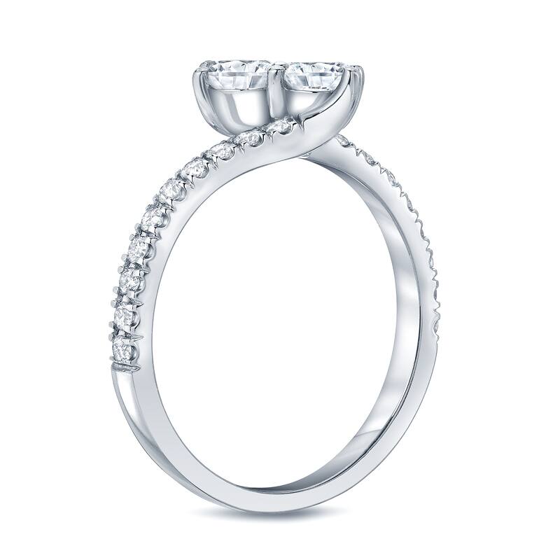 Auriya 3/4ct TDW Round Two Stone Diamond Engagement Ring 14k Gold (H-I, SI1-SI2)