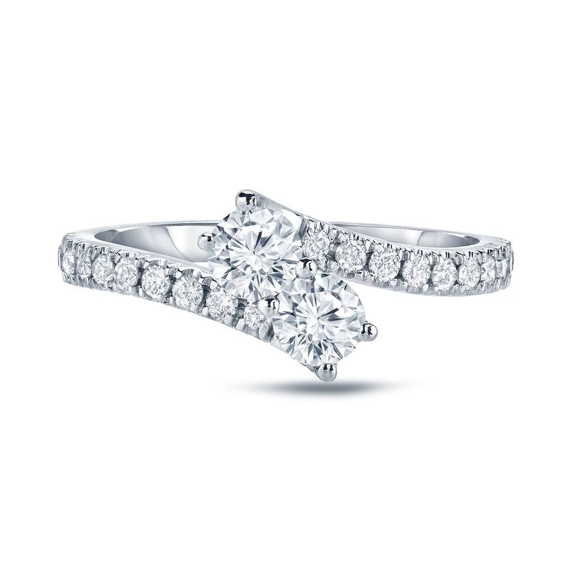 Auriya 3/4ct TDW Round Two Stone Diamond Engagement Ring 14k Gold (H-I, SI1-SI2)