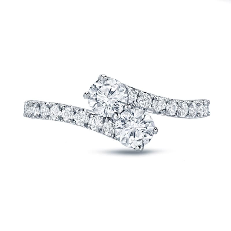 Auriya 1ct TDW Round Two Stone Diamond Engagement Ring 14k Gold (H-I, SI1-SI2)