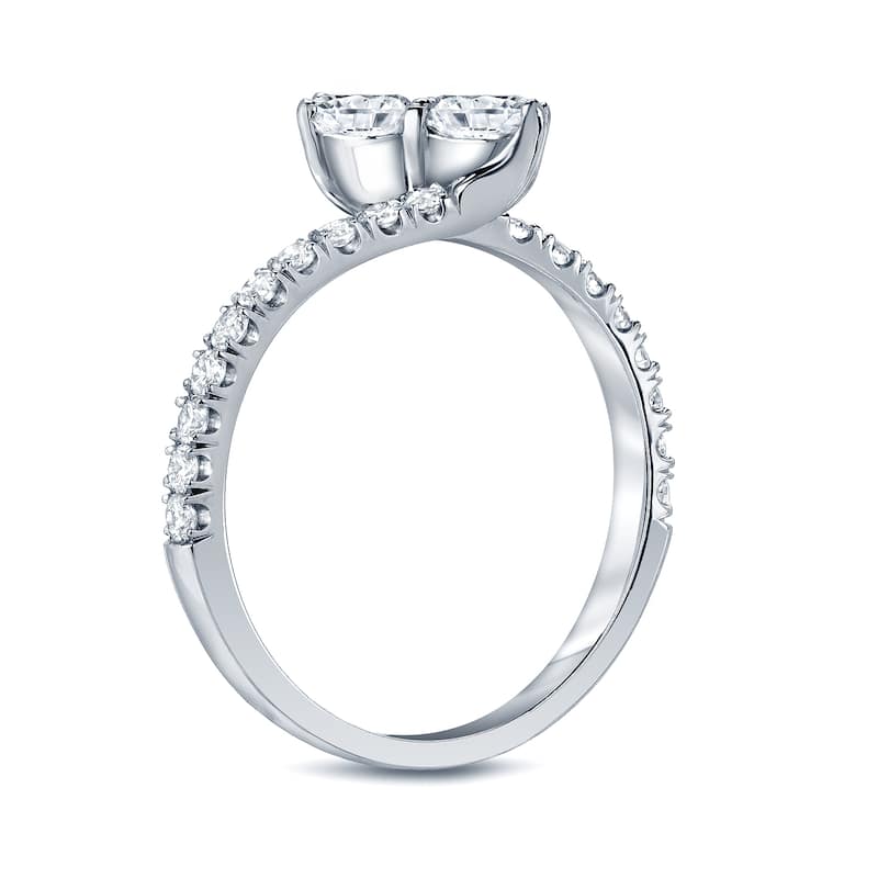 Auriya 1ct TDW Round Two Stone Diamond Engagement Ring 14k Gold (H-I, SI1-SI2)