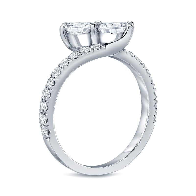 Auriya 1 1/2ct TDW Round Two Stone Diamond Engagement Ring 14k Gold (H-I, SI1-SI2)