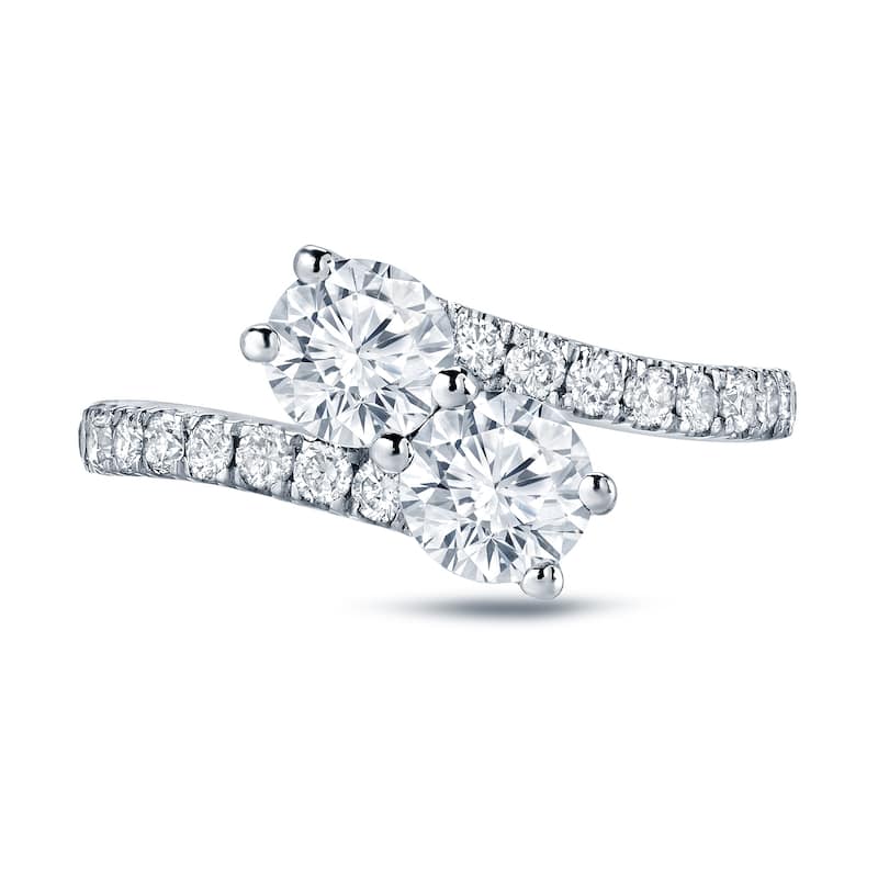 Auriya 1 1/2ct TDW Round Two Stone Diamond Engagement Ring 14k Gold (H-I, SI1-SI2)