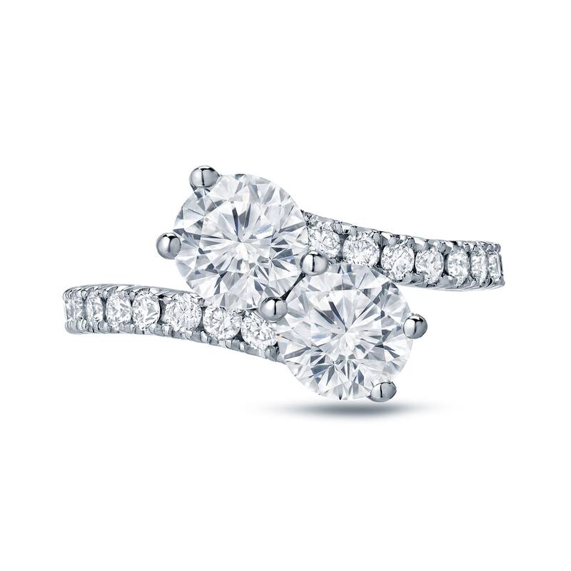 Auriya 14k Gold 2ctw Round 2-Stone Diamond Engagement Ring
