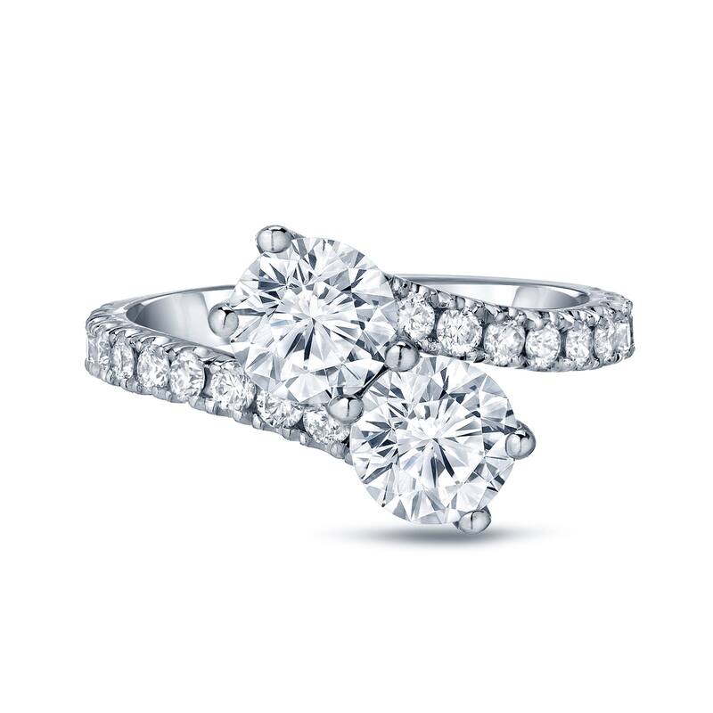 Auriya 14k Gold 2ctw Round 2-Stone Diamond Engagement Ring