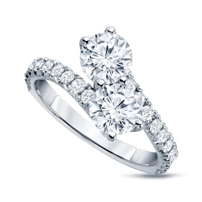 Auriya 14k Gold 2ctw Round 2-Stone Diamond Engagement Ring