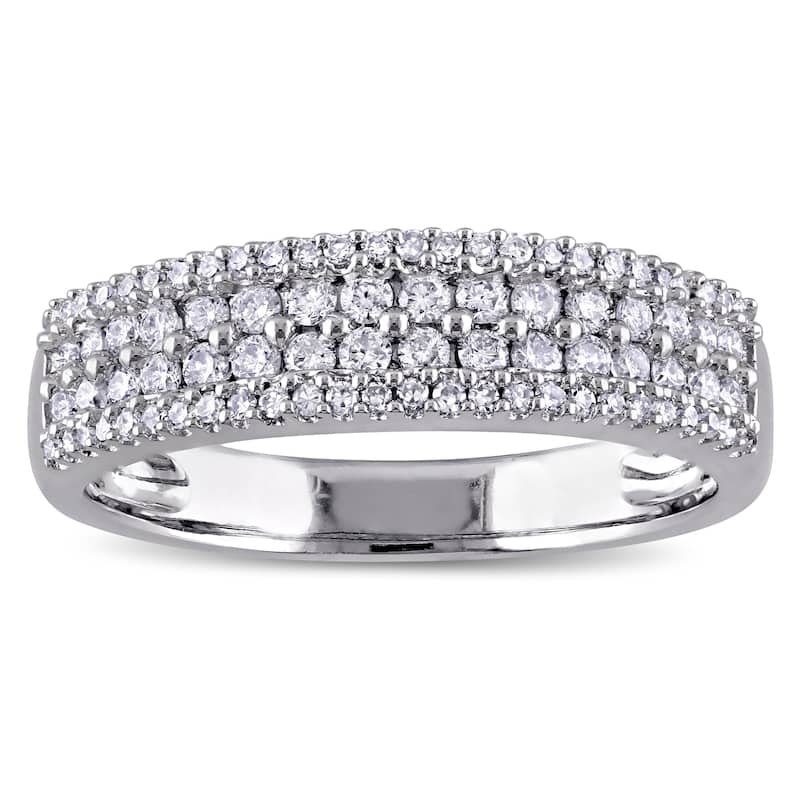 Miadora 14k White Gold 1/2ct TDW Diamond Anniversary Ring