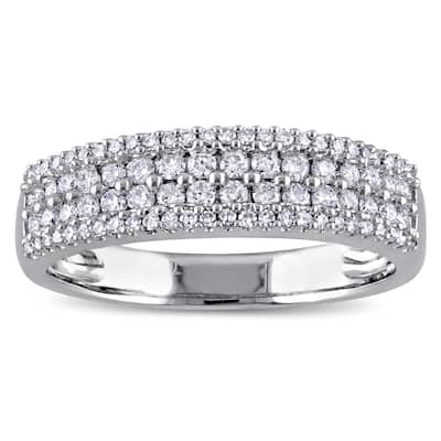 Miadora 14k White Gold 1/2ct TDW Diamond Anniversary Ring