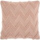Mina Victory Chevron Textured Millennial Pink Throw Pillow (1'8 x 1'8) - Thumbnail 0