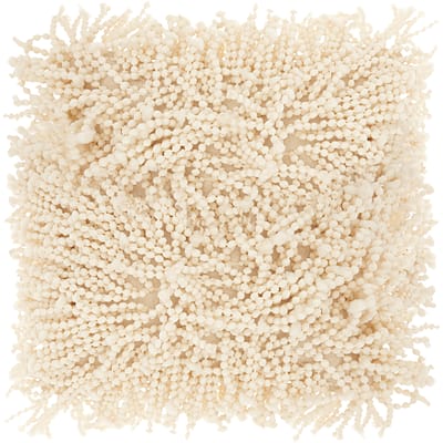 Mina Victory Shag Skinny Fugga Ivory Throw Pillow by Nourison (20-Inch X 20-Inch)